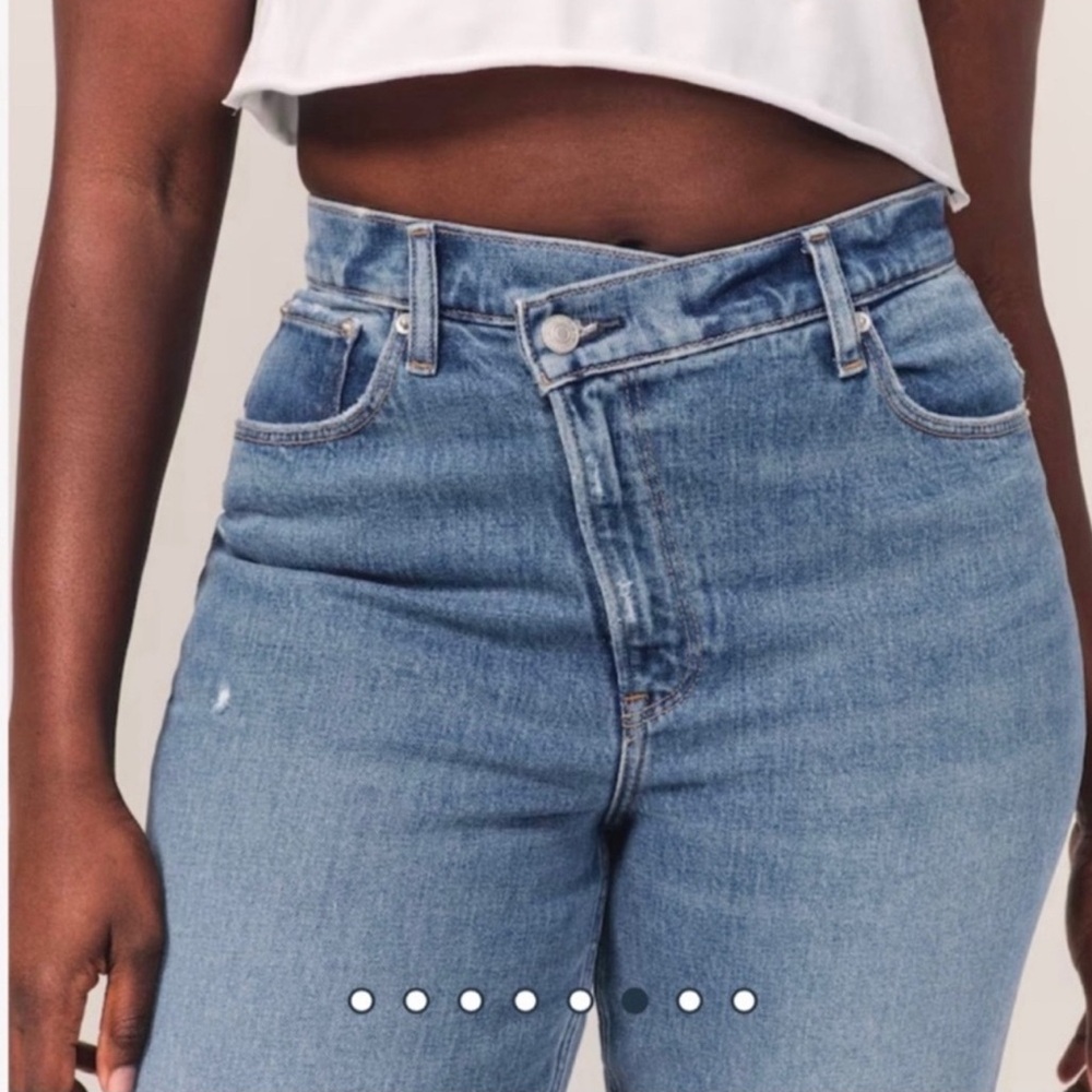 Abercrombie & Fitch The 90s Straight Ultra High Rise Criss Cross Size 29 regular - Picture 4 of 14